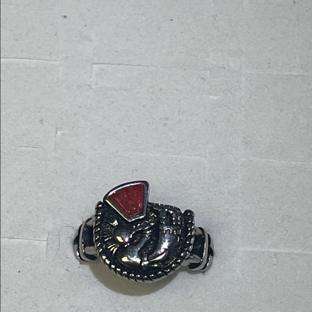 Silver and Red Ring